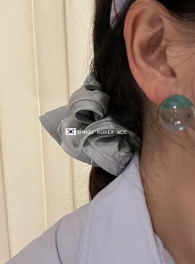 透明果冻馒头珠树脂半圆耳钉银针