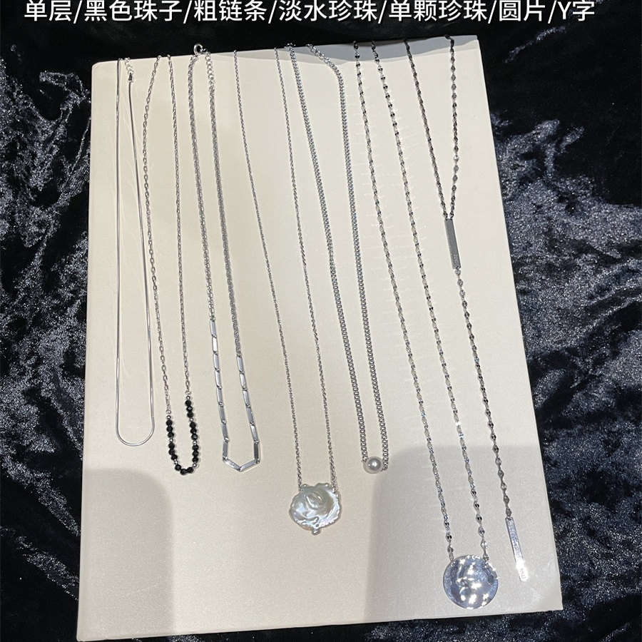 韩国简约ins风纯银项链锁骨链女