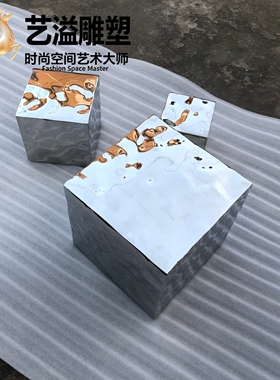 不锈钢镜面几何摆件开业礼赠