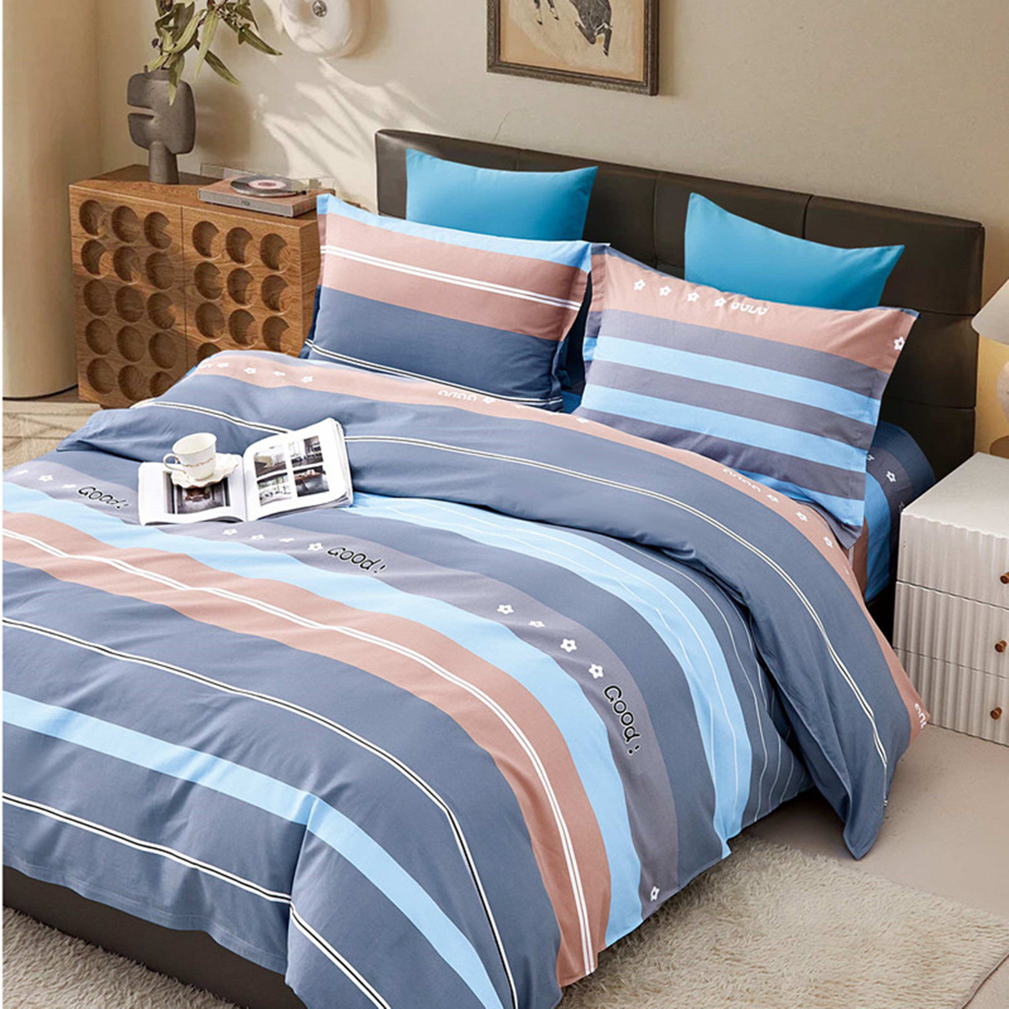 纯棉斜纹被套单人150x200全棉被罩1.8单件双人200x230春秋160x210