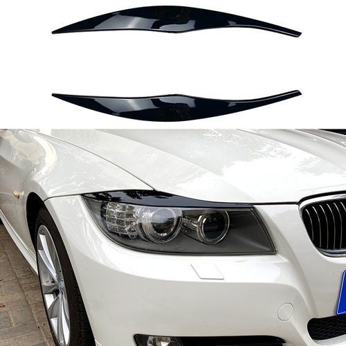 适用宝马3系E90 E91 320i 330i 2005-2012前大灯灯眉车贴外饰改装