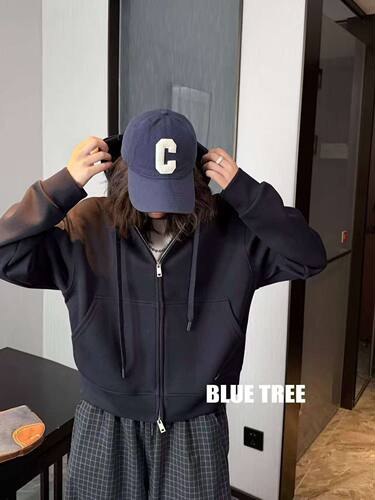 Bluetree2026秋新款连帽拉链卫衣外套女宽松休闲百搭短款开衫上衣