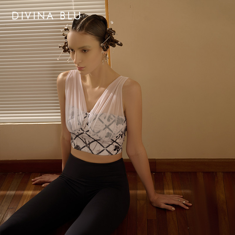 DIVINA BLU夏威夷系列记忆瑜伽文胸女士美背运动内衣跑步健身背心