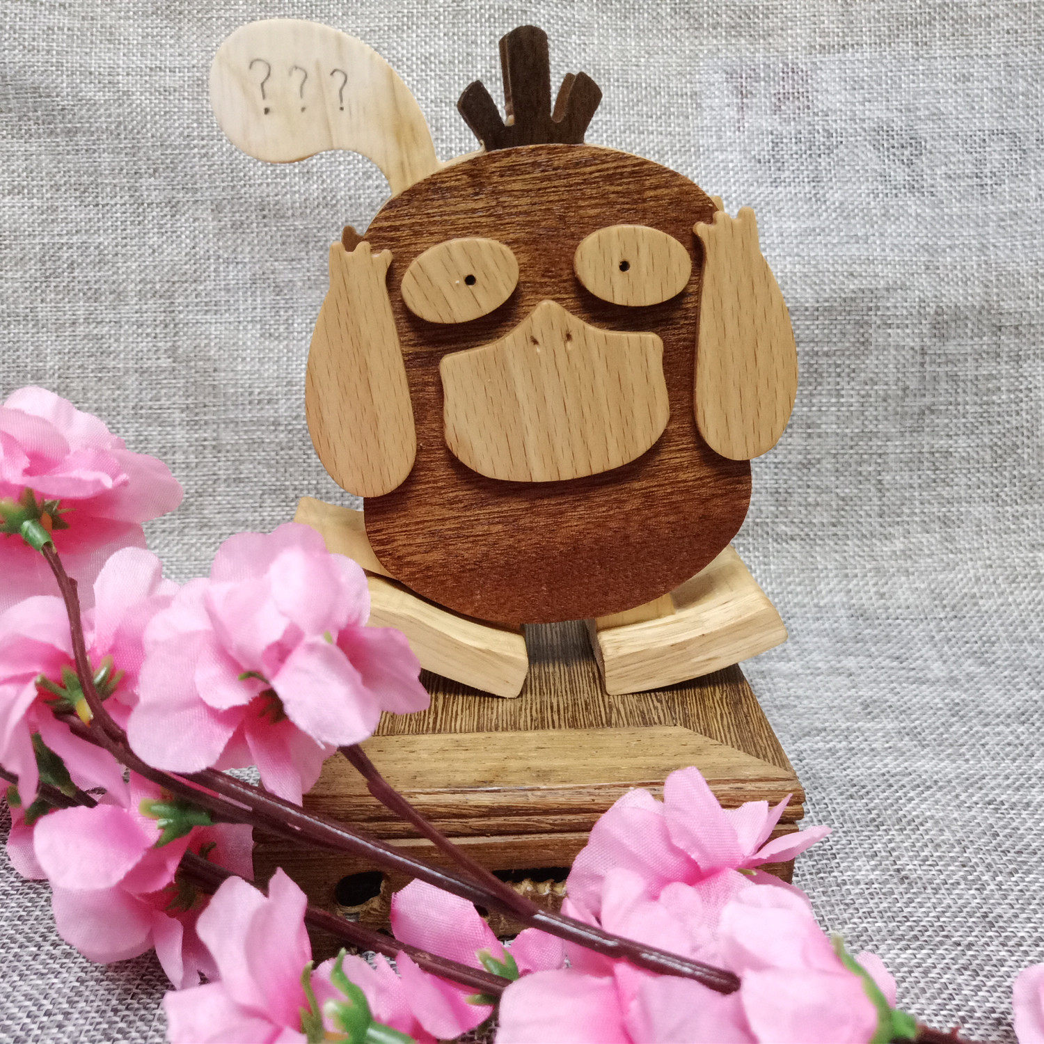 下坡玩具自行走斜坡会奔跑的木头手工工艺品可达鸭 圣诞老人