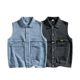 背心潮牌无袖 坎肩叠 火柴棍山系牛仔马甲男春秋季 工装 特价 秒杀