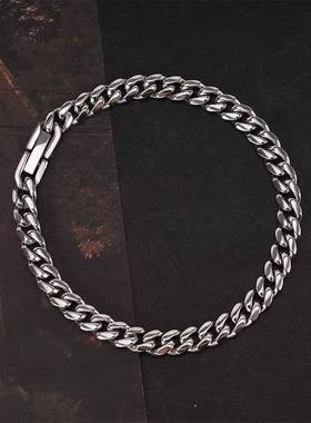 古巴手链男潮新款钛钢情侣手链高级感时尚潮流百搭个性男士手镯