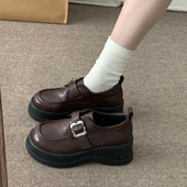 厚底乐福鞋 百搭英伦复古风防滑增高jk配裙子小皮鞋 女2026春季 新款