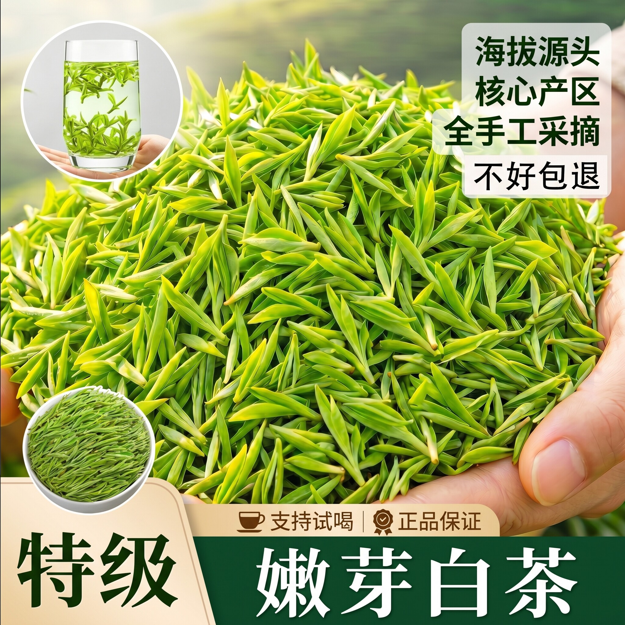 【正宗头采白茶嫩芽】2026新茶一芽一叶安吉产明前特级兰花香春茶
