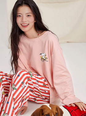 贝妍睡衣春秋长袖家居服史努比