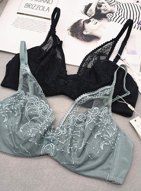 处理娅筑F07超薄软钢圈蕾丝聚拢BC杯性感深V可调肩带美背女士内衣