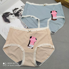 彩田32267女内裤中高腰纯色蕾丝边石墨烯底裆抗菌莫代尔棉舒适裤
