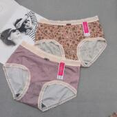 石墨烯底档裤 处理彩田花仙子21897中腰平角裤 超细纤维女内裤 头