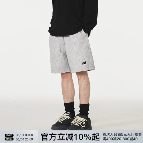 FORNINES刺绣logo运动五分卫裤