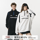 FORNINES半拉链立领卫衣男生潮牌春秋重磅上衣宽松休闲美式 外套女