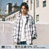 衬衫 长袖 格子毛边衬衣外套男女潮牌上衣宽松衣服春季 FORNINES新款