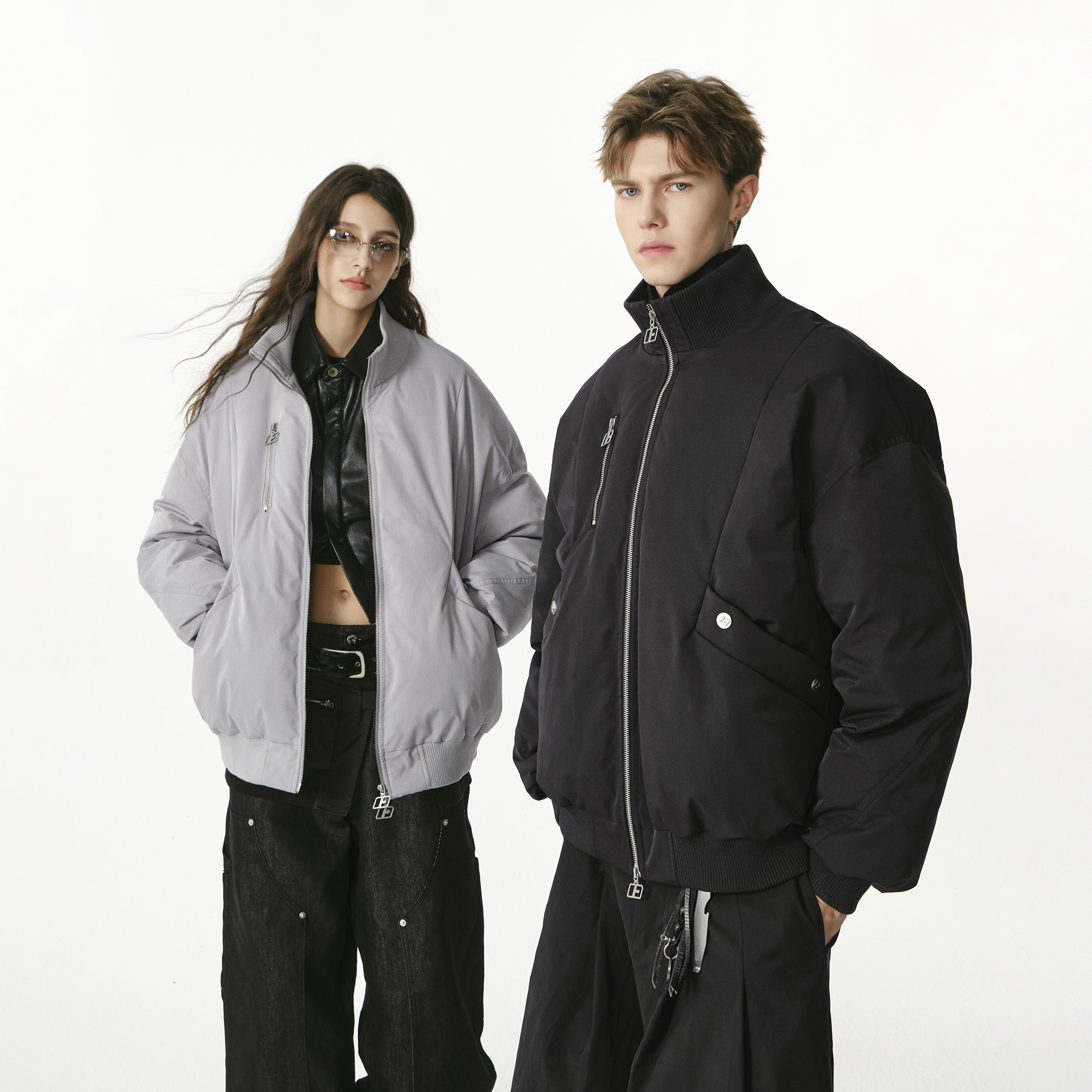 FORNINES防风立领棉衣男款冬季加厚棉袄潮牌棉服休闲防寒服外套女