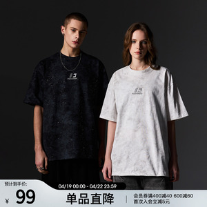 FORNINE满天星反光废土短袖T恤男潮牌夏季情侣Sdirtyfit美式半袖