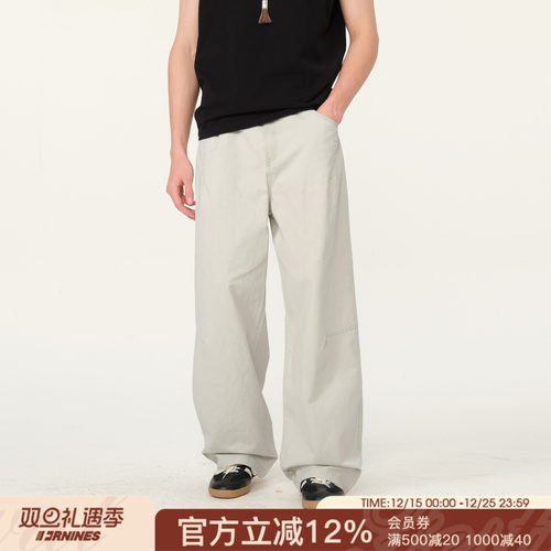 FORNINES做旧水洗直筒裤男生休闲裤子潮牌春秋季复古cleanfit长裤