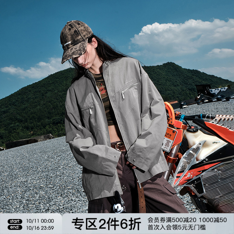 FORNINES结构拉链立领外套