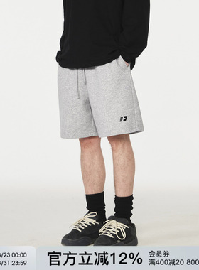 FORNINES刺绣重磅运动短裤男夏季休闲裤子重磅五分裤直筒宽松卫裤