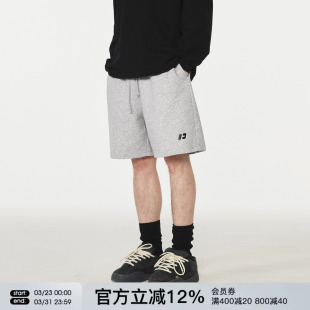 直筒宽松卫裤 FORNINES刺绣重磅运动短裤 子重磅五分裤 休闲裤 男夏季