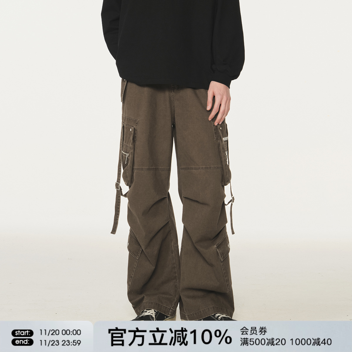 FORNINES水洗纯棉工装裤