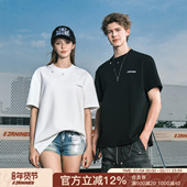 FORNINES刺绣空气层正肩短袖 体恤衫 T恤男女潮牌夏季 cleanfit半袖