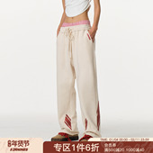 FORNINES重磅麂皮绒直筒裤 拖地长裤 男宽松阔腿休闲裤 子潮牌春秋款