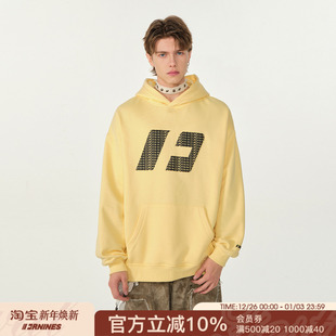 FORNINES奶黄色重磅logo卫衣男女情侣装 国潮秋冬外套 上衣连帽衫