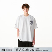 宽松打底衫 半截袖 上衣夏季 FORNINES重磅刺绣纯棉T恤男女潮牌短袖