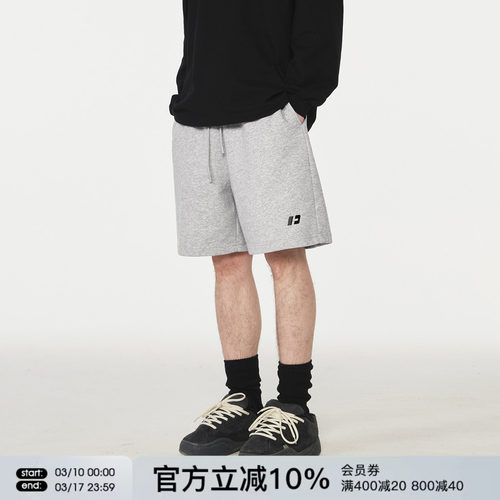 FORNINES刺绣logo运动五分卫裤