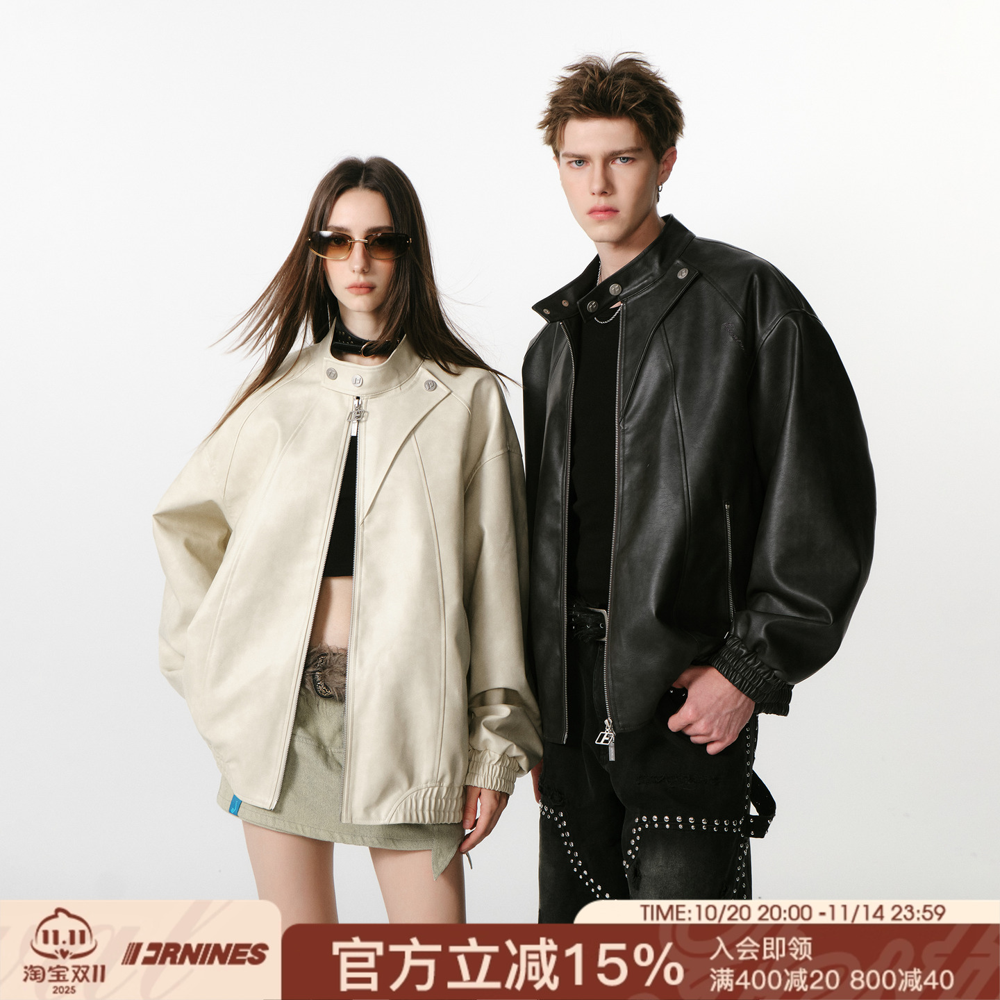 FORNINES复古pu皮衣外套男女潮牌2025秋季新款情侣机车服酷飒夹克