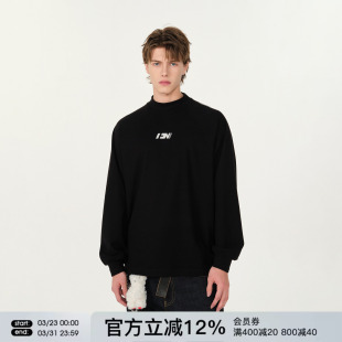 FORNINES刺绣发热德绒打底衫 T恤 男女秋冬上衣潮牌半高领内搭长袖