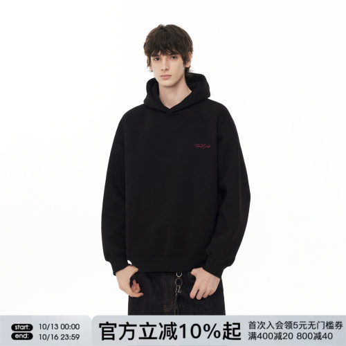FORNINES刺绣百搭连帽衫卫衣男款宽松休闲通勤上衣秋冬潮牌外套女