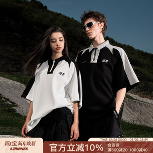 半袖 FORNINES美式 夏季 男女情侣潮牌短袖 重磅T恤 vintage复古POLO衫