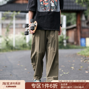 裤 男生工装 潮牌薄款 休闲裤 春秋垂坠感阔腿裤 子宽松长裤 显瘦直筒裤