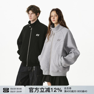 外套 潮牌2026春季 FORNINES重磅520g空气层立领卫衣男女情侣装 开衫