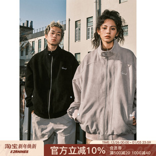 周深同款 外套厚 FORNINES复古麂皮绒立领外套男女潮牌夹克秋冬美式