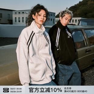 春秋情侣美式 运动立领外套女 FORNINES国潮卫衣男开衫 黄子弘凡同款
