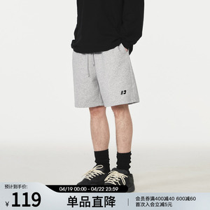 FORNINES刺绣重磅运动短裤男夏季休闲裤子重磅五分裤直筒宽松卫裤