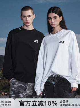 FORNINES刺绣logo重磅纯棉长袖T恤男潮牌上衣春秋内搭卫衣打底衫