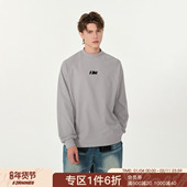 FORNINES半高领灰色德绒打底衫 男女秋冬潮牌上衣刺绣发热内搭T恤