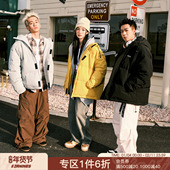 FORNINES国潮加厚连帽面包服男女保暖棉衣宽松冬季 防寒服美式 外套