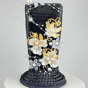 古典舞头饰丽人行汉服假发包艺考假发鬓民族舞发饰敦煌飞天镀金片