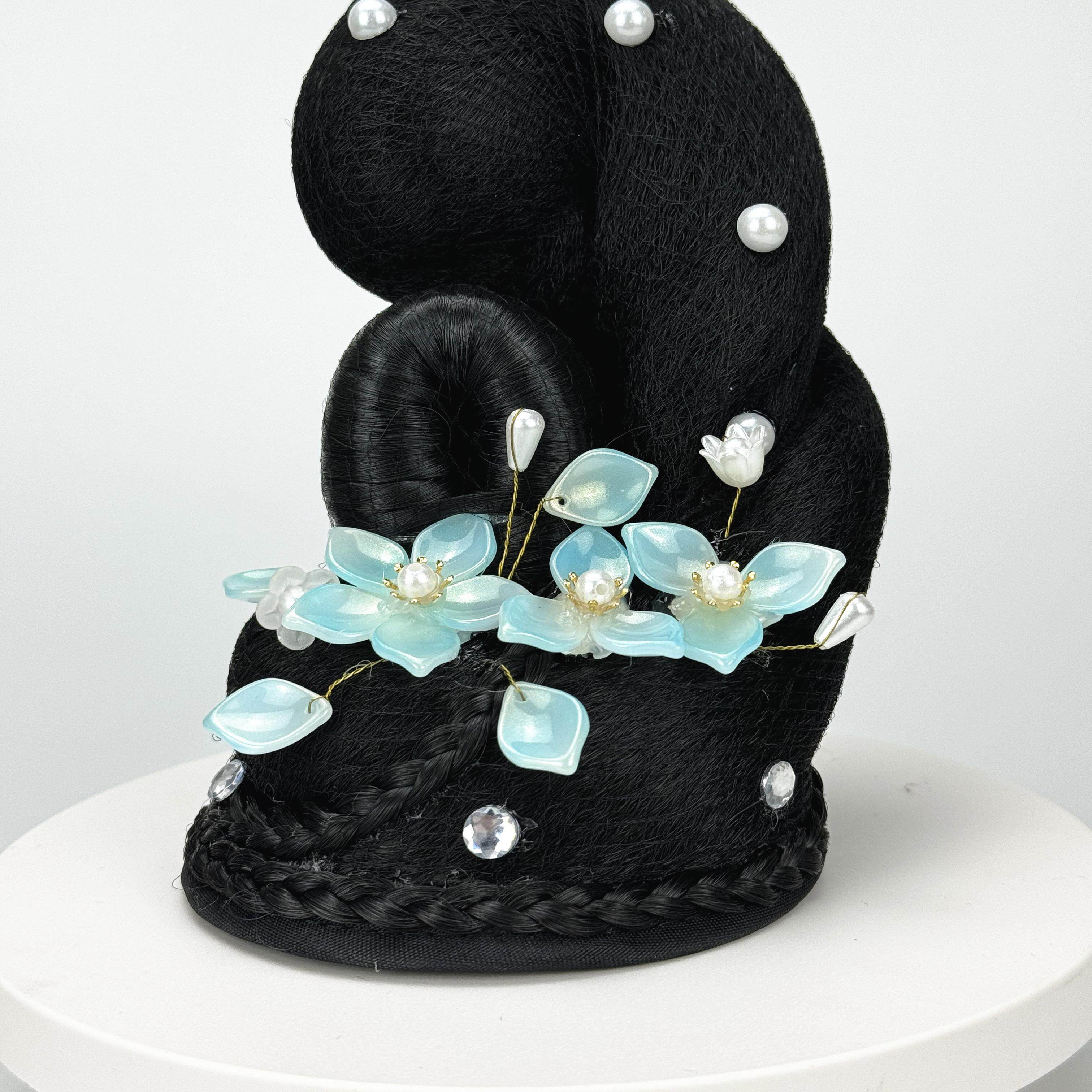 汉服发包古典舞头饰艺考假发演出服发鬓儿童古风民族风成人头饰品