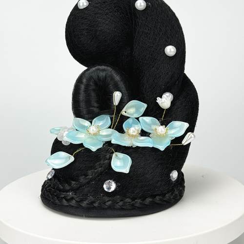 汉服发包古典舞头饰艺考假发演出服发鬓儿童古风民族风成人头饰品