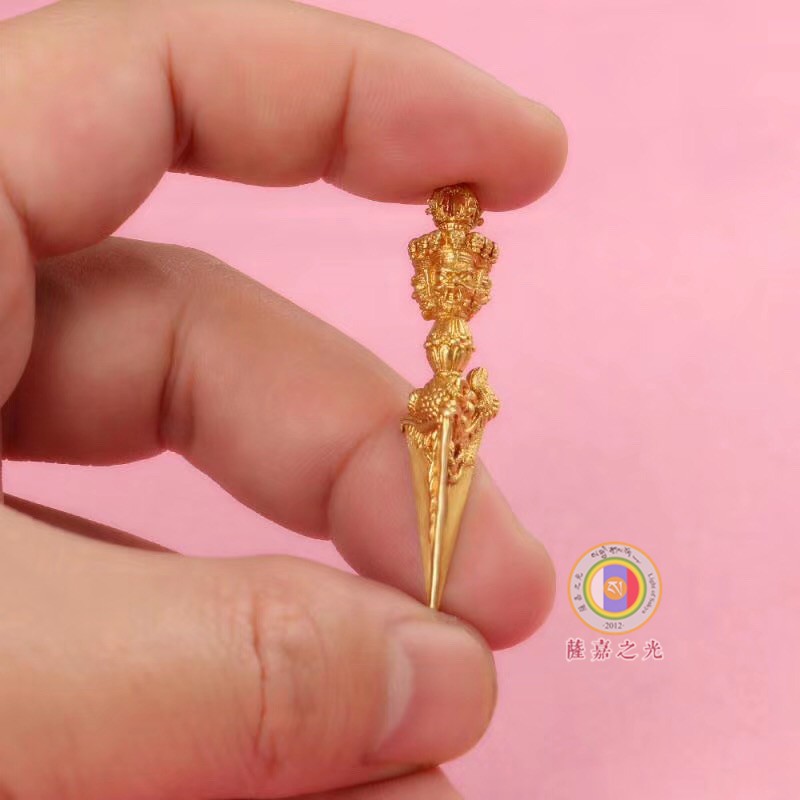 黄铜 金刚橛 金刚镢 降魔杵 护身吊坠 西藏挂件 密宗法器 平安