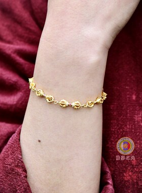 通用925银民族风金刚杵手链护身