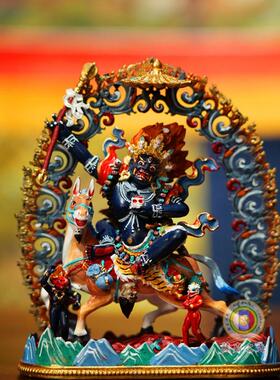 彩绘佛堂摆件大千善缘7寸密宗铜