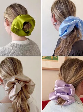 韩版发圈超大10cm加大号真丝大肠发圈个性香芋紫复古法式网红发饰